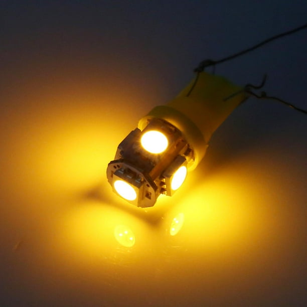 2 Luces De Posición LED Blanco Frío T10 SMD 5050 Bombilla Coche