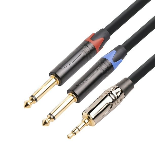 Cable audio stereo Minijack 3.5 mm Macho-Macho metálico trenzado Color Oro