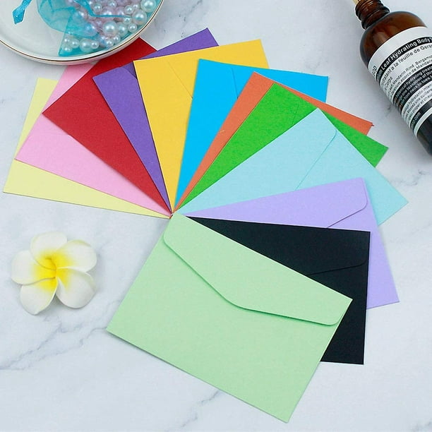 Paquete de 60 sobres pequeños, sobres de colores de 4,6 x 3,33 pulgadas,  mini sobres encantadores para regalo