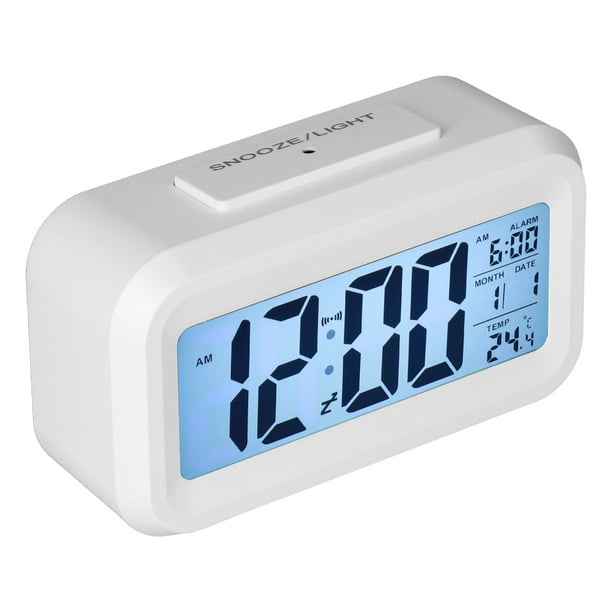 Plumeet Reloj despertador digital para niños, con repetición y  retroiluminación, reloj de viaje simple, pantalla LCD grande, reloj  despertador alto