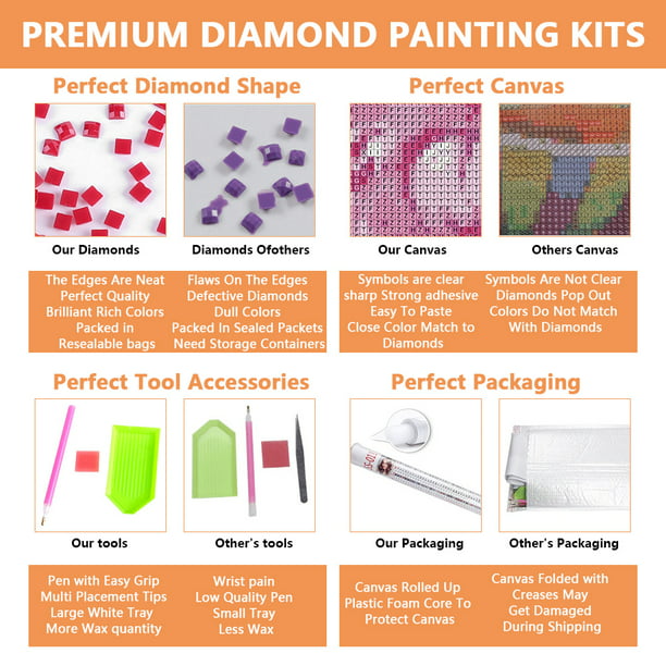Cuadros Decorativos Kit de animales de loros coloridos de pintura de  diamante de resina redonda completa 5D DIY (K627) Wdftyju de costura negro  4
