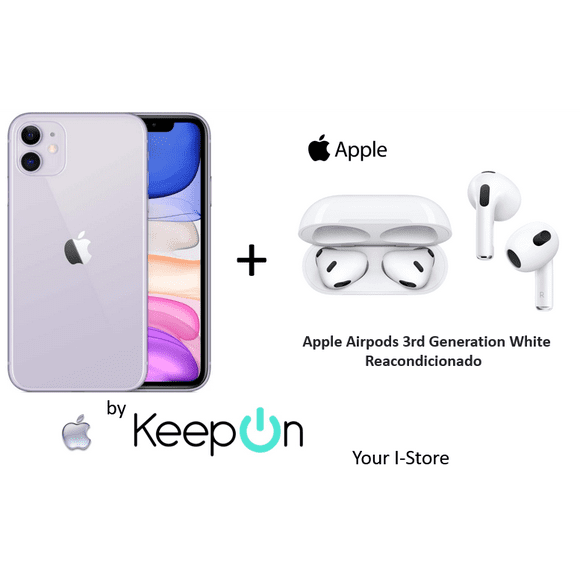 apple iphone 11 128gb incluye protector de pantalla keepon  apple airpods 3rd generation white pu apple reacondicionado