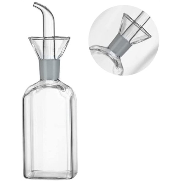 Set de 2 Botellas de Cristal para Aceite de Oliva, Vinagre, Dosificador con  Pico para Cocina y Barba ER