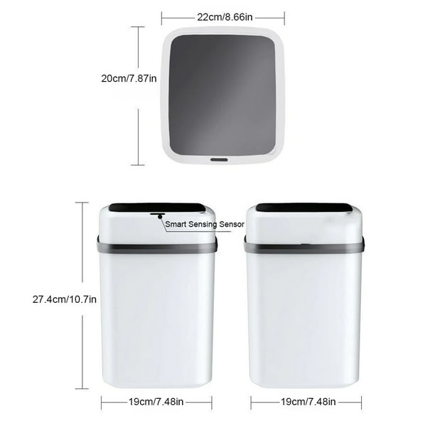 na – Cubo de basura inteligente de 12 litros, inducción automática, sensor  de movimiento infrarrojo, cubo de basura para el hogar, cocina, baño, –  Yaxa Colombia