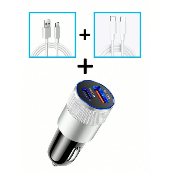 type cusb dual line fast charging car charger with mini steel cannon design for car cigarette lighter