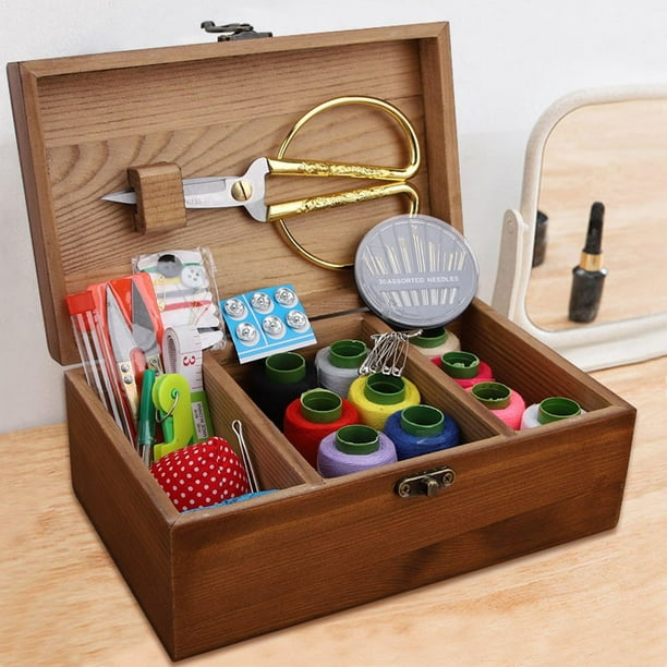 Organizador de juguetes de 6 compartimentos con canasta de tela - Madera  maciza