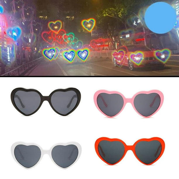 Gafas de difracción 3D con efecto corazón,Corazones Fuegos Artificiales  Difracción Gafas Efecto Especial Luz, Melocotón Luz en Forma de Corazón en  Forma de Corazón Gafas De Caleidoscopio Para Música : : Hogar