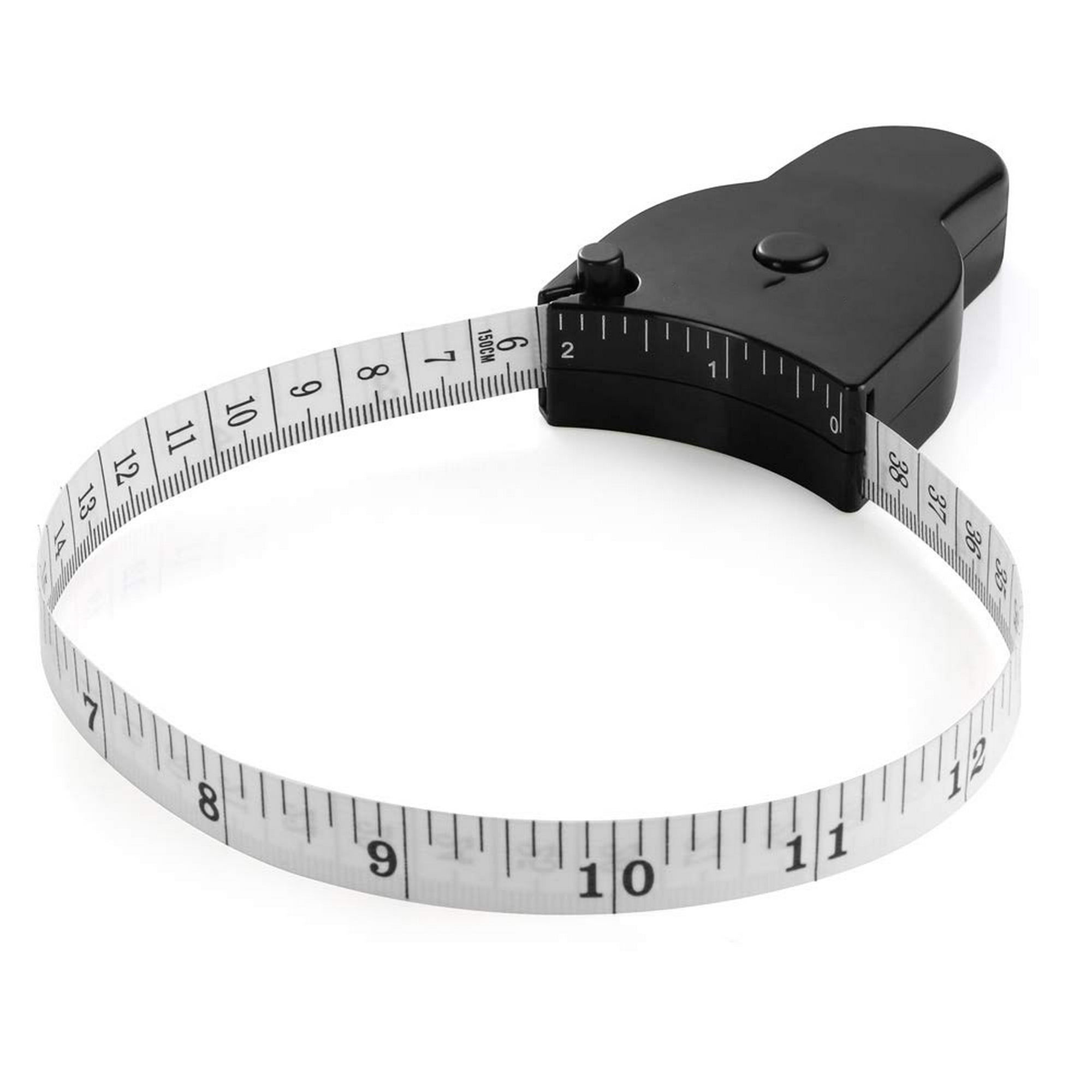Cinta métrica corporal de 60 pulgadas (150 cm), pasador de bloqueo y botón  de retracción, diseño ergonómico; cintas medidoras duraderas para medición