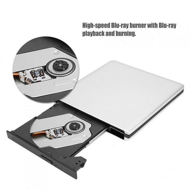 Unidad de DVD BLU Ray Externa USB 3.0, Lector de grabadora Bluray