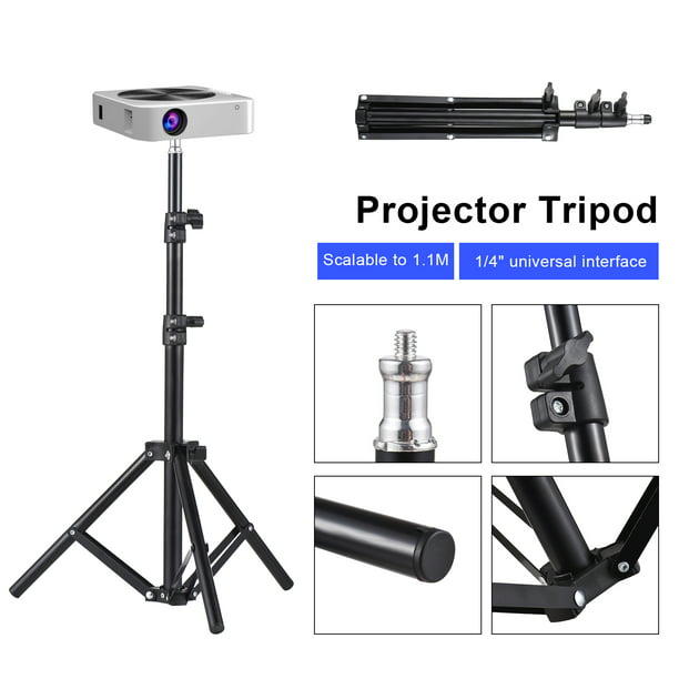 Soporte para proyector, soporte para laptop de altura ajustable de 21 a 55  pulgadas, trípode para proyector con soporte para teléfono, trípode para