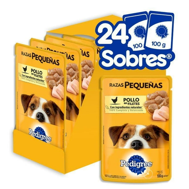 Caja de Alimento Húmedo Pouch para Perro Raza Pequeña Sabor Pollo PEDIGREE  24 sobres de 100 g