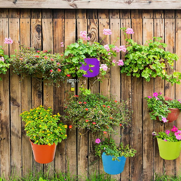 Macetas colgantes flores, pared con gancho para jardineras de , decoración de pare DYNWAVEMX Maceta colgante de hierro | Walmart en línea