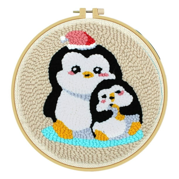 Cuadros Decorativos Kit de punto de cruz de pingüino bordado con hilos de  gancho para herramienta de costura para principiantes Likrtyny embutido en  tela