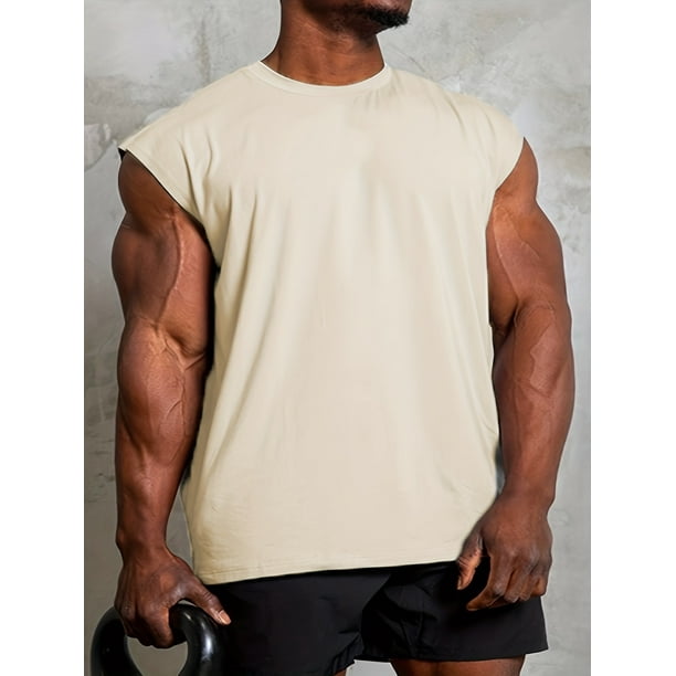 Camiseta sin mangas para hombre para gimnasio, fisicoculturismo, diseño  básico, camiseta sin mangas para hombre