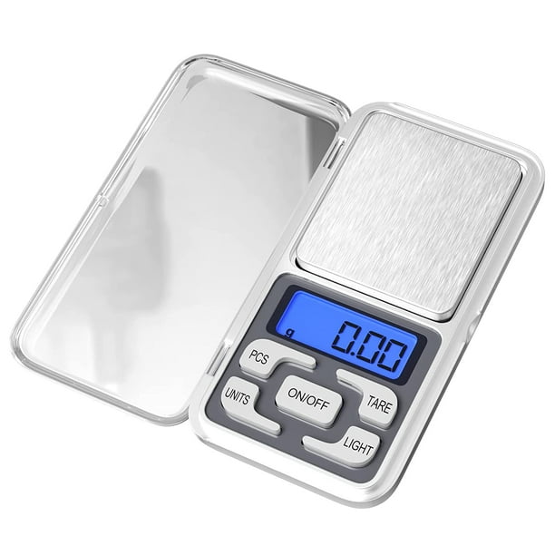 Báscula de cocina de precisión, 0,01 g - 500 g, mini báscula multifuncional  para alimentos con pantalla LED y función de tara, báscula electrónica para  alimentos, joyas, medicinas, café JM