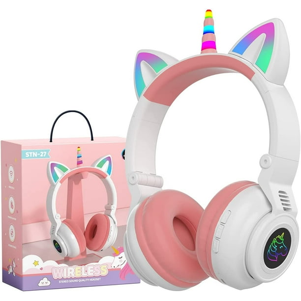 Auriculares Infantiles Unicornio, Yusonic Auriculares Bluetooth Unicornio  Plegables para Niñas Niños YUSONIC