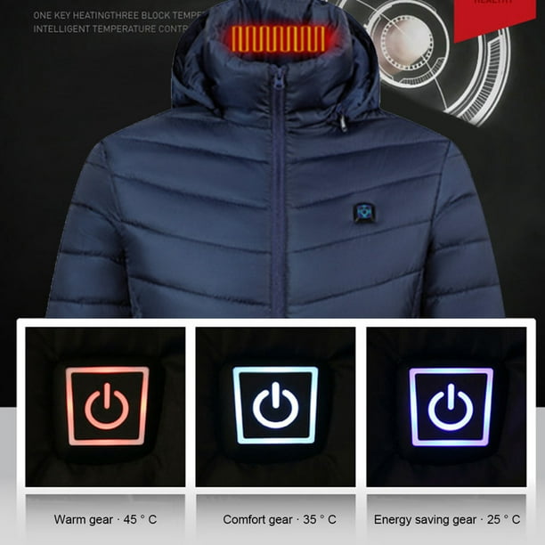 APIVOE Chamarras térmicas unisex para mujeres y hombres, chaquetas térmicas  cálidas de invierno recargables USB con capucha acolchada chaqueta térmica