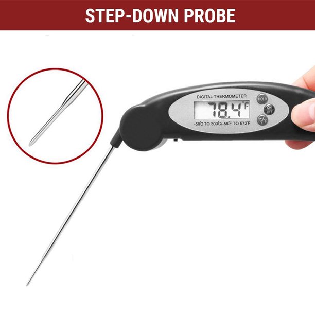 Termómetro digital para carne, parrilla para barbacoa, termómetro  electrónico, sonda súper larga para cocinar en la