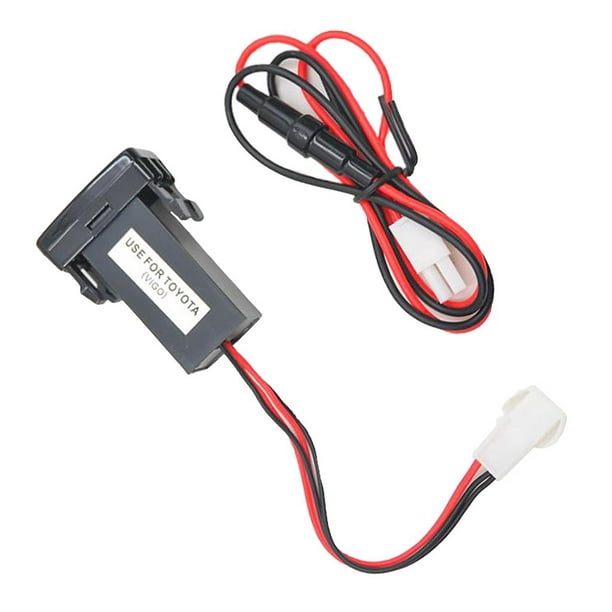 Enchufe de alimentación USB para automóvil con puerto de audio para Toyota  VIGO, adaptador de enchufe de puerto de alimentación USB con enchufe USB de