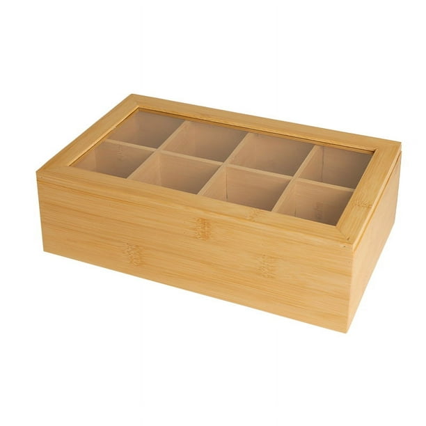 Caja Organizadora para Té CASA LITUS de Madera de Bambú con 8