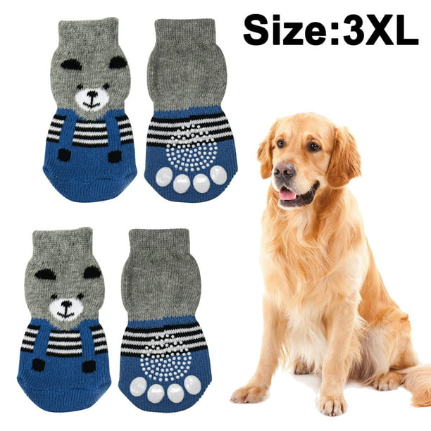 XPEX Paquete de 4 Calcetines Antideslizantes para Perros, Calcetines para  Perros de Interior, Calcetines para Perros con Correas Ajustables, Calcetines  para Perros con Suela de Goma : : Productos para mascotas