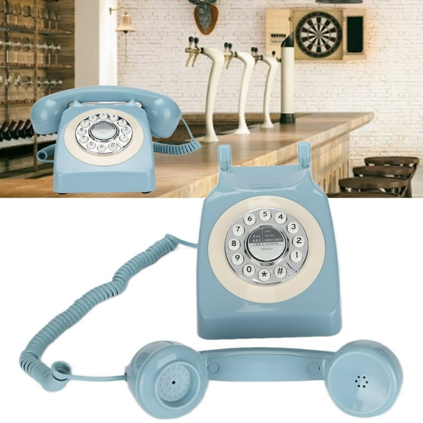 Teléfono Rotatorio Retro Estilo Antiguo de los Años 60 Clásico Vintage con  Cable para el Hogar Teléfono Fijo con Cable para el Hogar la Oficina la  Cafetería la