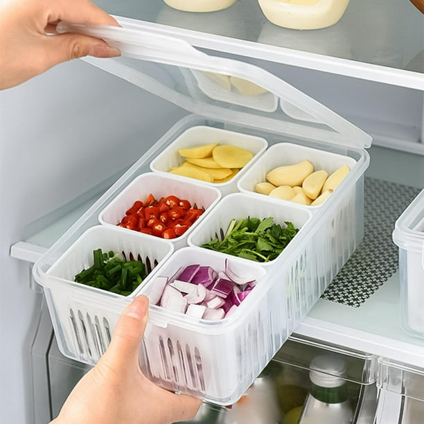 Organizador de refrigerador, organizador de despensa, 6 unidades, 6  unidades (blanco, 6 unidades) : : Hogar y cocina