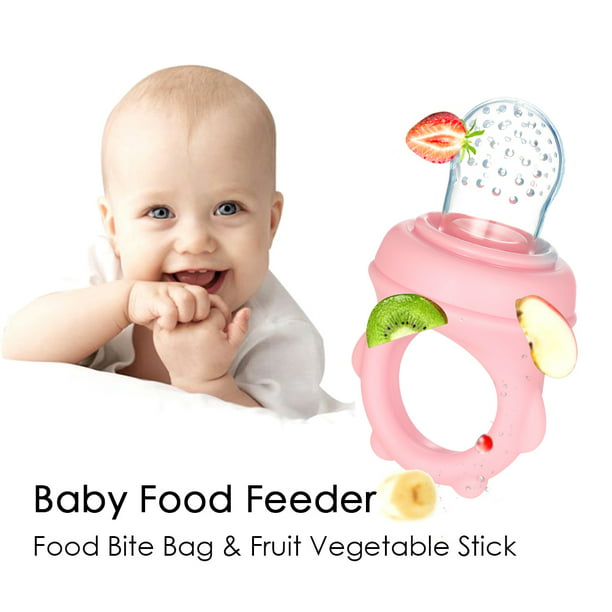  Chupete alimentador de frutas para bebés, alimentador de  alimentos frescos, dentición de frutas para bebés de 3 a 24 meses, 6 bolsas  de silicona para niños pequeños y bebés, paquete de