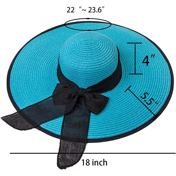 1 sombrero de sol para mujer, sombreros de paja plegables de ala ancha,  viseras para el sol para mujer, sombrero de playa con lazo de verano  Zhivalor