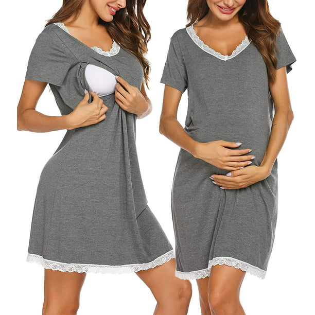 Camisón 3 en para parto/parto/enfermería suave vestido de hospital de maternidad Ormromra LRWJ113-5 | Walmart en línea
