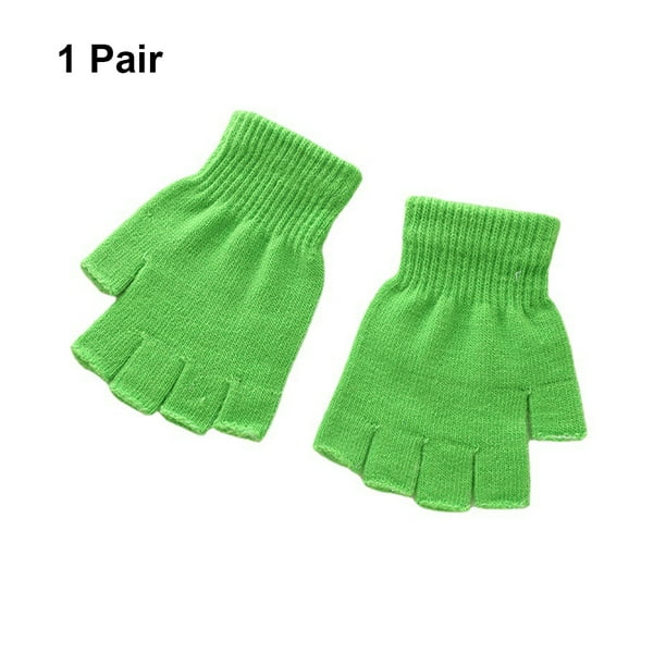 1 par de guantes de punto elásticos para hombre y mujer/suave/sin dedos/medio  dedo