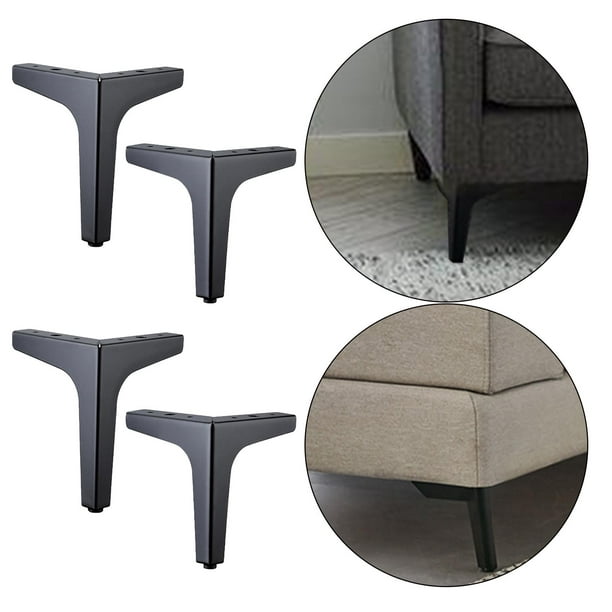 BUYGOO Patas de metal para muebles de 5 pulgadas, patas de repuesto para  sofás, juego de 4 patas de sofá de estilo moderno, patas de metal negro  mate