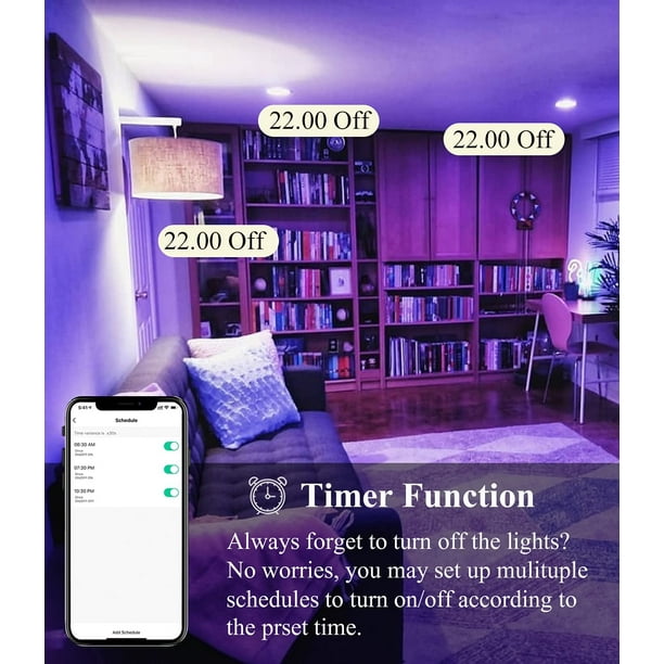Bombilla inteligente que funciona con Alexa Google Home Siri
