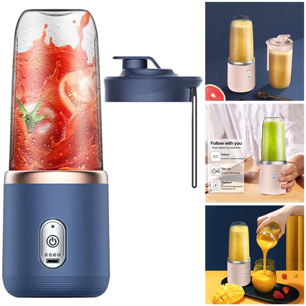 Exprimidor de cocina con 6 cuchillas, exprimidor con vaso para zumo de  frutas, exprimidor de frutas con carga USB, licuadora, Mezclador de  alimentos, trituradora de hielo, máquina exprimidora de plástico – Los