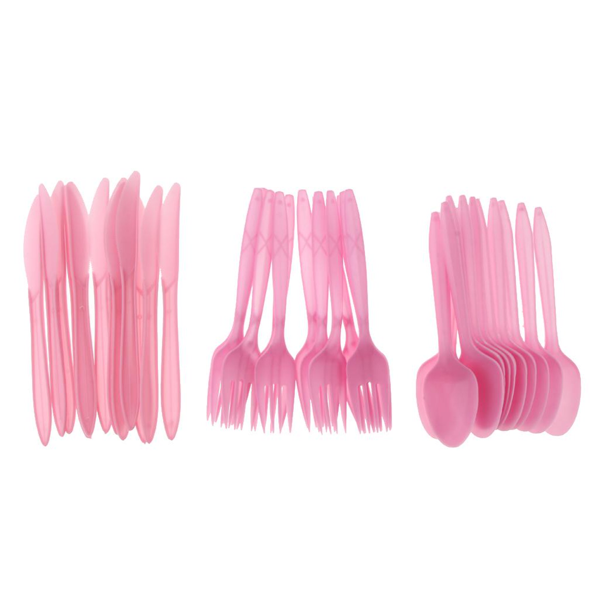Tenedores desechables de plástico rosa, 200 piezas, cubiertos desechables  de plástico rosa resistente, cubiertos desechables rosados, cubiertos de