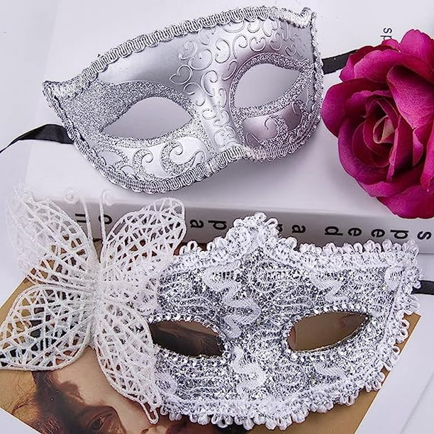Máscara veneciana Pareja Máscara de mascarada Mujeres Máscara veneciana de  encaje para mujeres Hombres Fiesta de disfraces JM