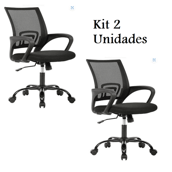kit 2 sillas de escritorio olu para oficina con respaldo tela de malla negro olu begoniasilla oficina ergonomicamesh