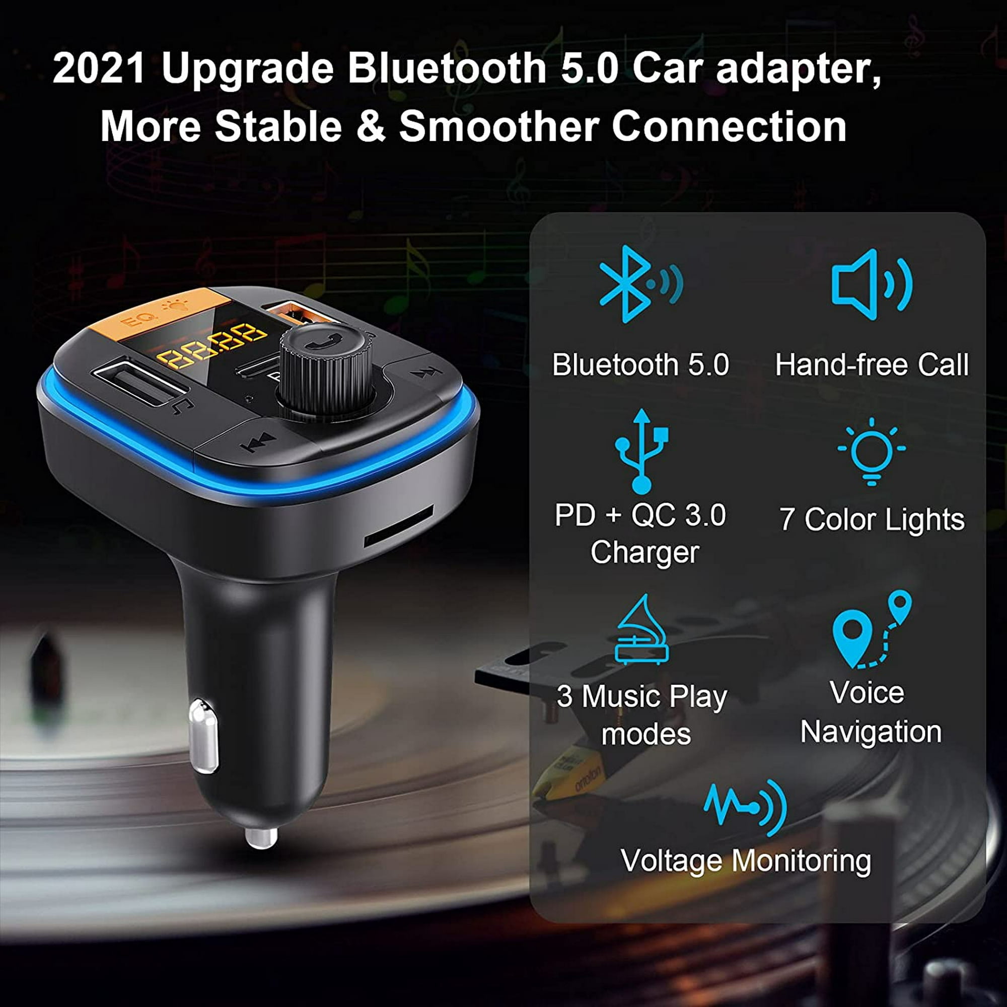 Transmisor Bluetooth para Coche Bluetooth 5.0 y QC 3.0 - ELE-GATE