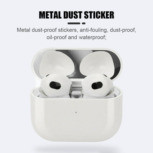 Pegatina protectora de Metal para Apple Airpods 3 generación, película  protectora a prueba de polvo, Protector