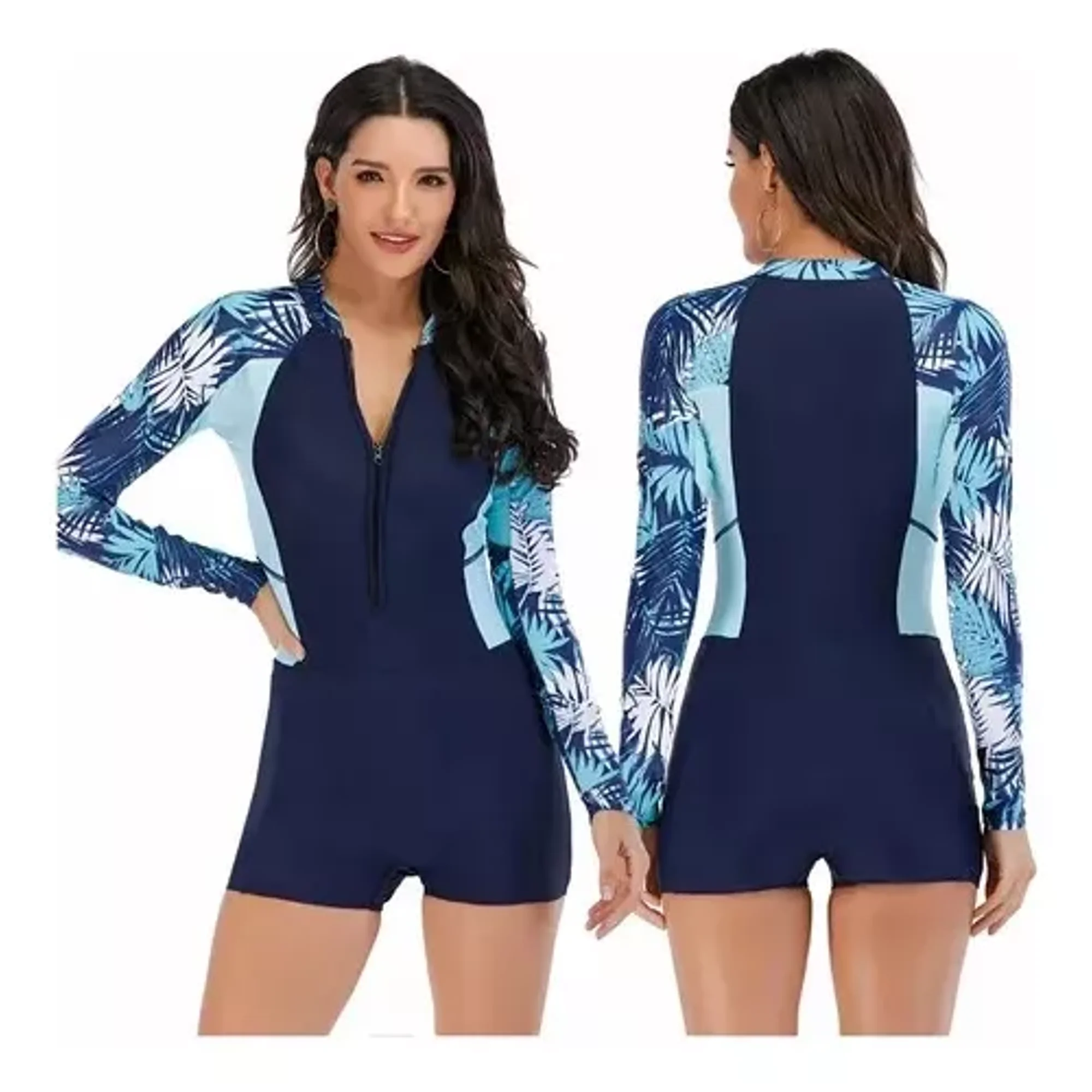TRAJE DE BAÑO COMPLETO Traje De Baño De Surf De Manga Larga Para Nadar