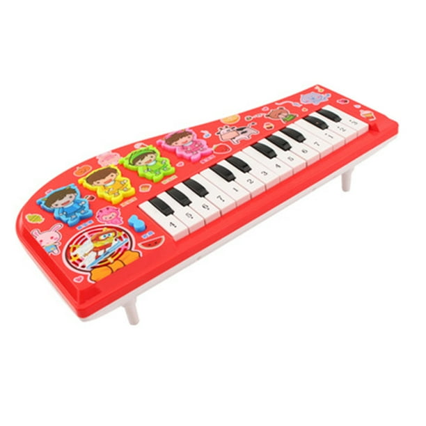 Piano Eletrônico Infantil, Multifuncional 22 Músicas Educacionais Teclado  de Piano de Música Digital 2 Fonte de Alimentação de Plástico para Casa