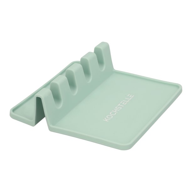 Set De 12 Utensilios De Cocina De Silicon Con Soporte Kochstelle Color  Verde Menta