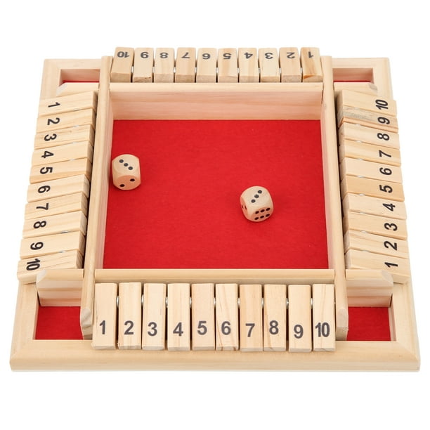 Juego de dados Shut The Box, juego de matemáticas de mesa de madera para 2  a 4 jugadores, juegos de versión de mesa clásicos familiares con