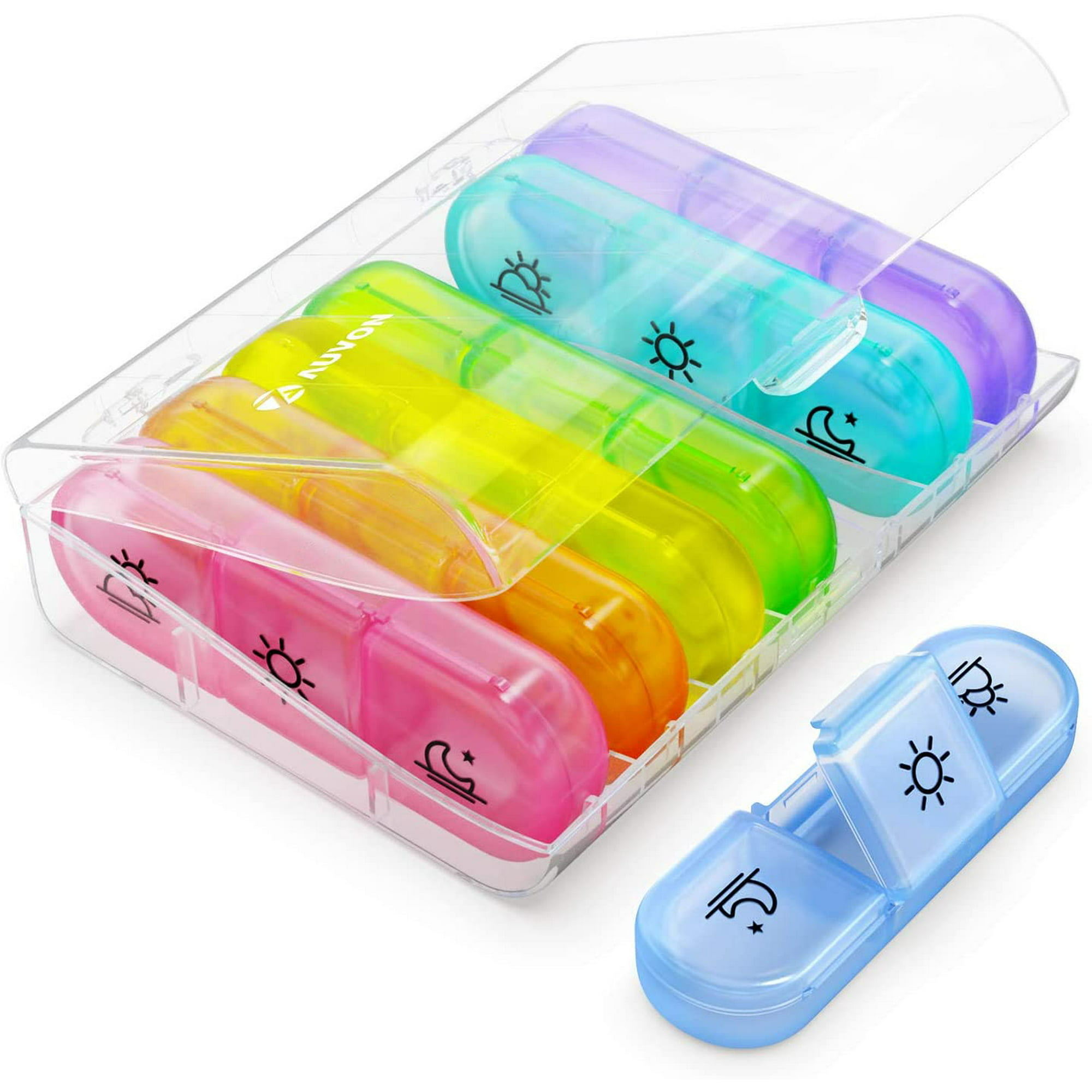  Pastillero práctico organizador de píldoras de viaje, práctico  pastillero portátil para medicina oral, caja organizadora de medicamentos  (color A: A) : Salud y Hogar