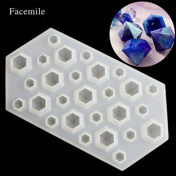 2 moldes para cubitos de hielo congelados, de silicona, con forma de  diamante, apilables, reutilizables, moldes de bolas de hielo, contenedores  de