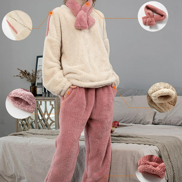 Conjunto de pijama de mujer Conjunto de pijamas de manga larga for el  hogar, ropa de dormir de ocio for mujer, ropa de dormir de 2 uds for mujer,  pantalón largo suelto