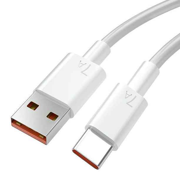Cable USB tipo C de carga rápida, cargador de teléfono, 7A, 100W