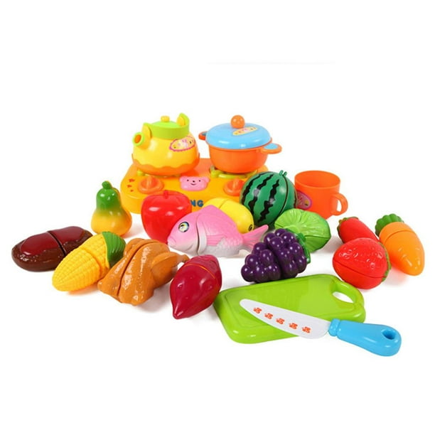 Tencoz - juego de comida, 139 piezas, incluye frutas, verduras, bebidas,  etc. Alimentos de juguete regalos para niños y niñas, sin BPA