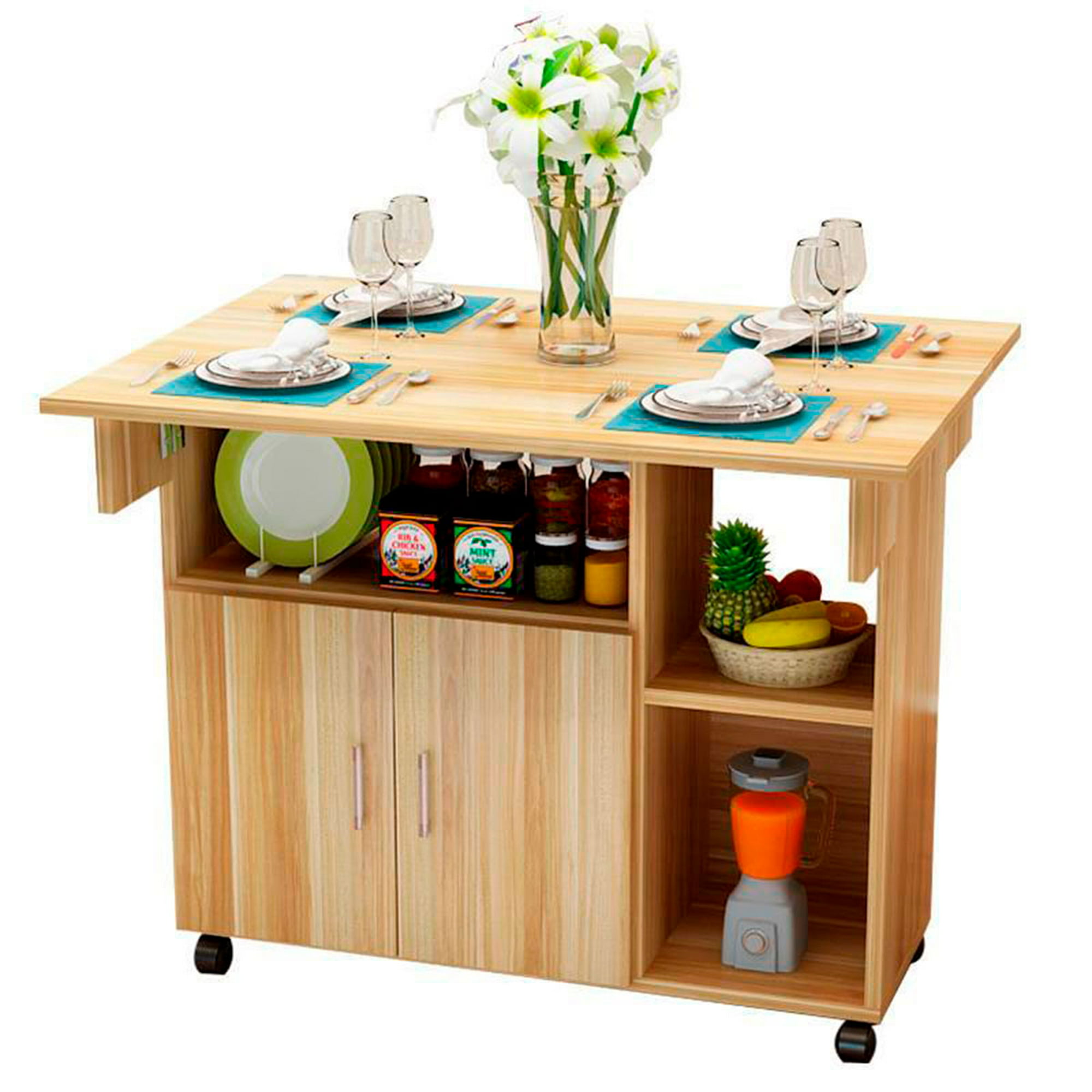  XSDAA Mesa de comedor plegable de doble propósito, mesa de comedor  plegable de madera maciza para balcón, apartamento pequeño, cocina,  estudio, estante, soporte de flores, mesa de bar (color I) 