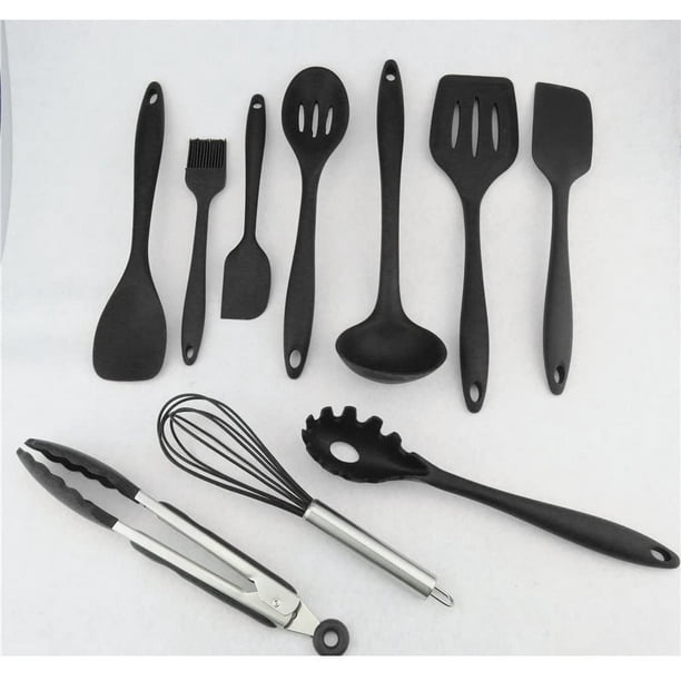 Juego de utensilios de cocina de silicona, cucharas de cocina, espátulas,  pinzas, cucharas espumader JM
